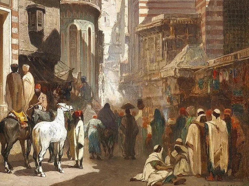 1826-Alberto Pasini - Via Al-Khudayri, Il Cairo